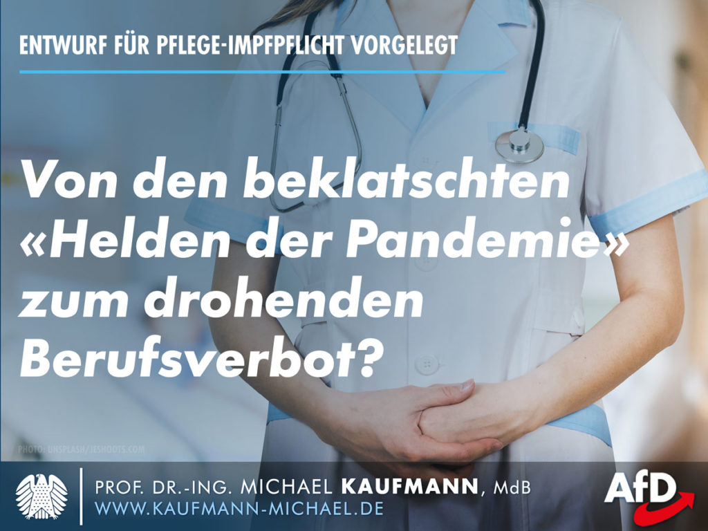 Entwurf für Pflege-Impfpflicht vorgelegt!
