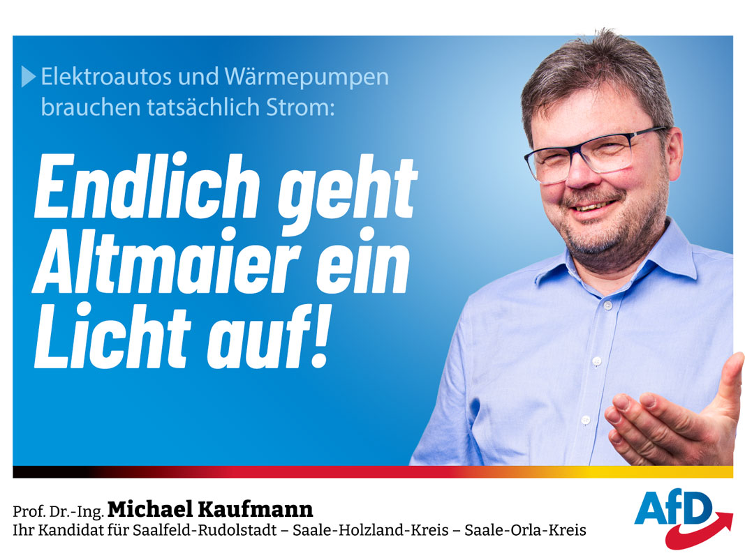 Elektroautos brauchen tatsächlich Strom: Endlich geht Altmaier ein Licht auf!