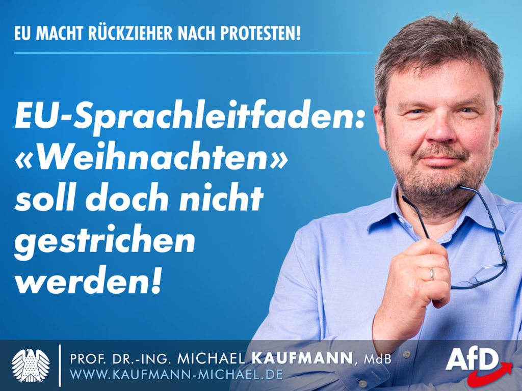 EU-Sprachleitfaden: "Weihnachten" soll doch nicht gestrichen werden!