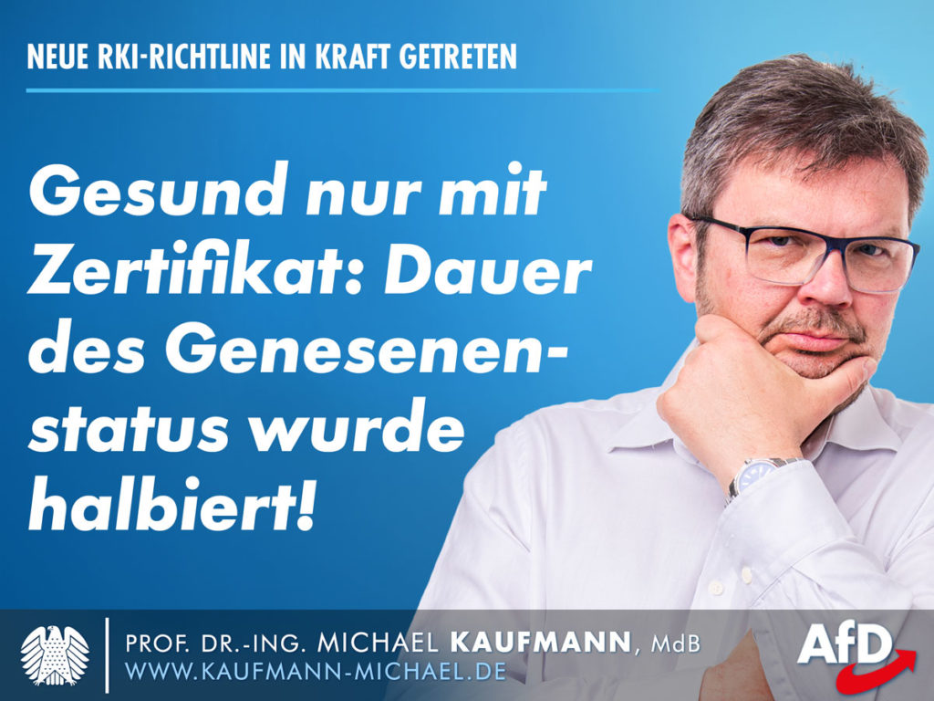 Gesund nur mit Zertifikat: Dauer des Genesenenstatus halbiert!