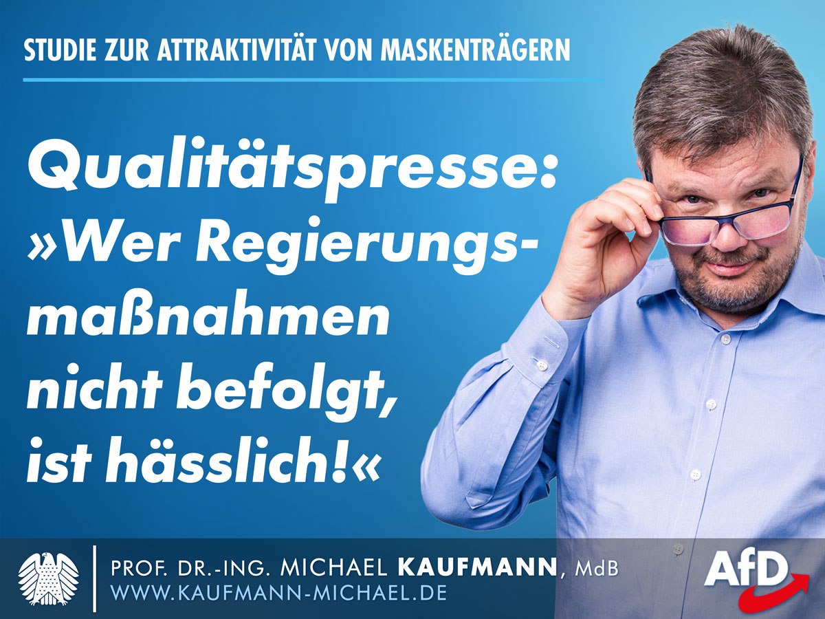 Qualitätspresse über Gesichstmaske: "Wer Regierungsmaßnahmen nicht befolgt, ist hässlich!"