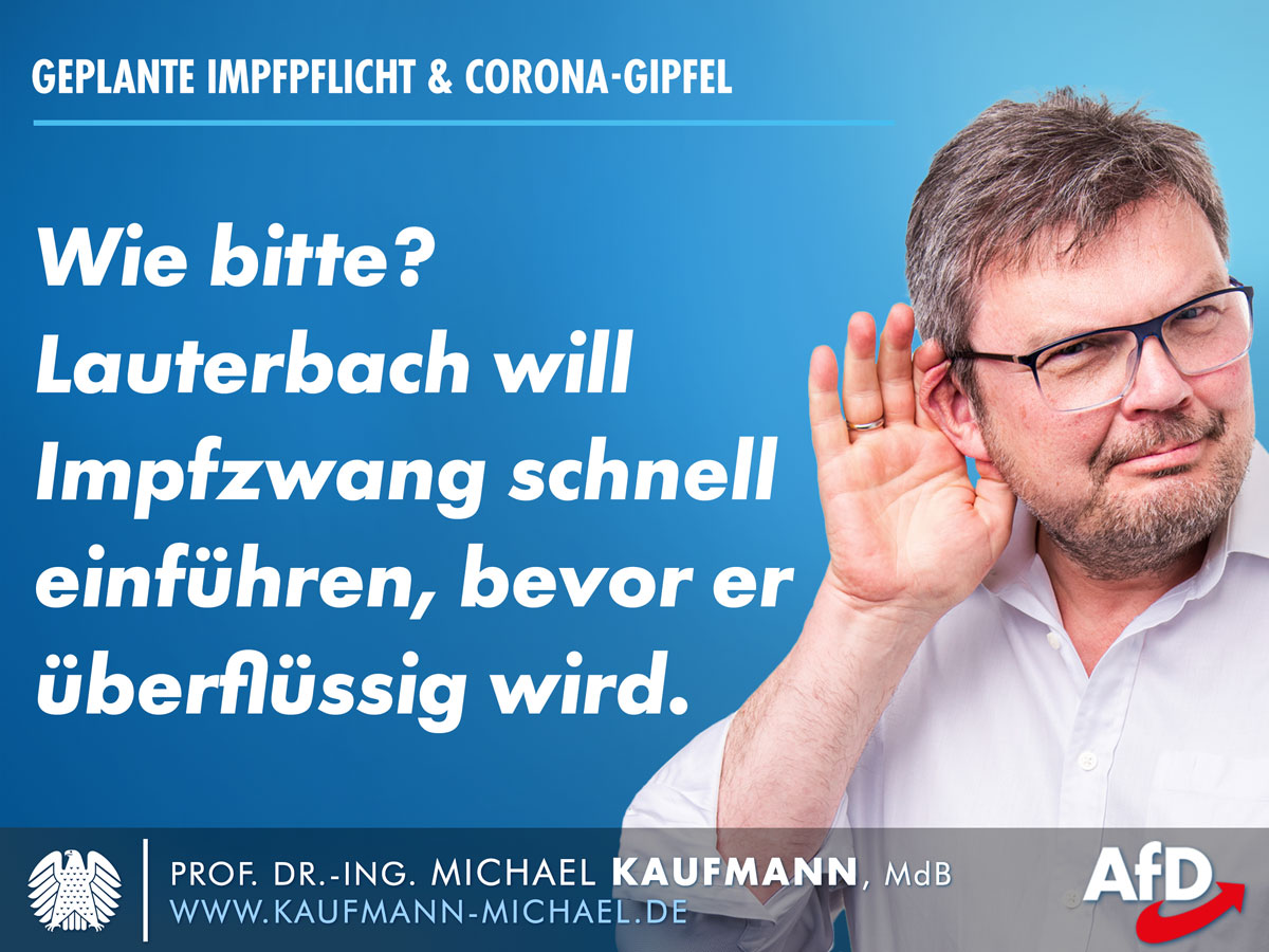 Lauterbach will Impfzwang einführen, bevor er überflüssig wird