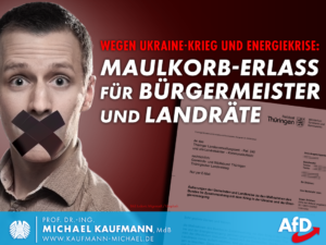 Maulkorb-Erlass für Bürgermeister und Landräte!