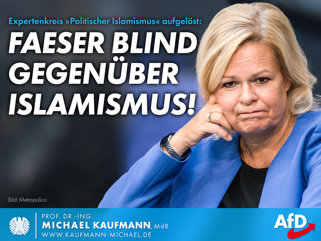 Faeser blind gegenüber Islamismus!