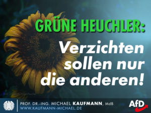 Grüne Heuchler: Verzichten sollen nur die anderen!