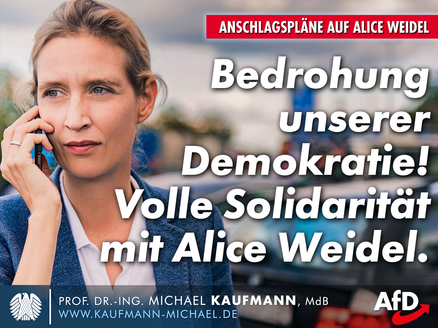 Anschlagspläne auf Alice Weidel: Bedrohung unserer Demokratie!