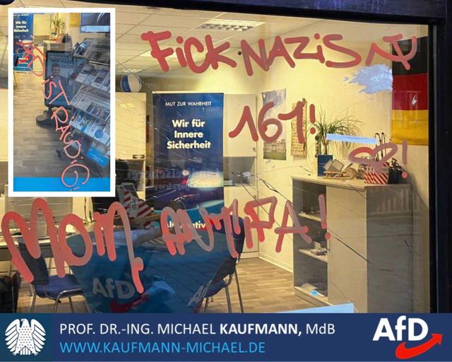 Angriff auf das Bürgerbüro der AfD in Saalfeld